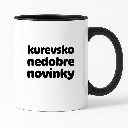 Kubek z nadrukiem - "kurevsko nedobre novinky" v2