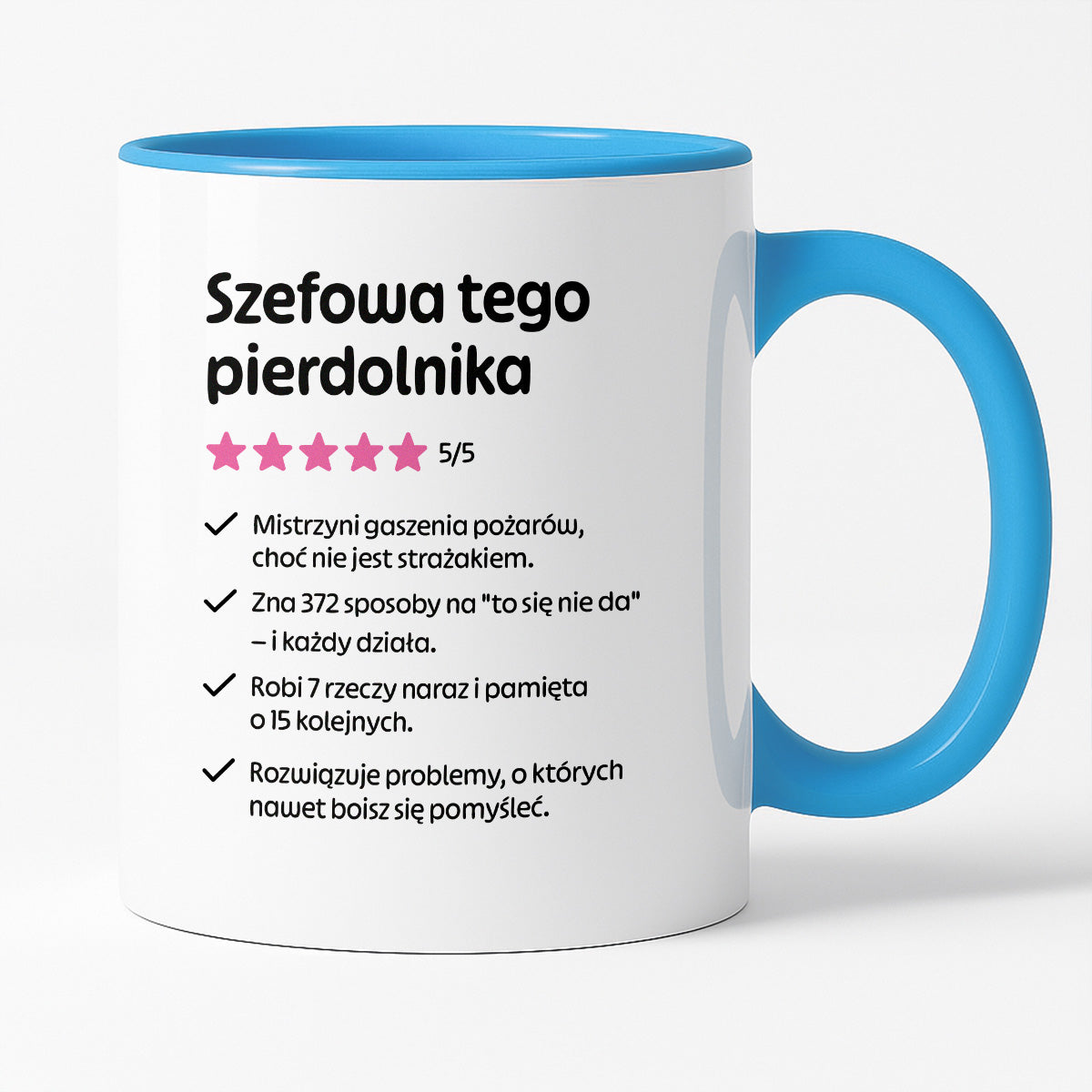 Kubek z nadrukiem "Szefowa tego pierdolnika"