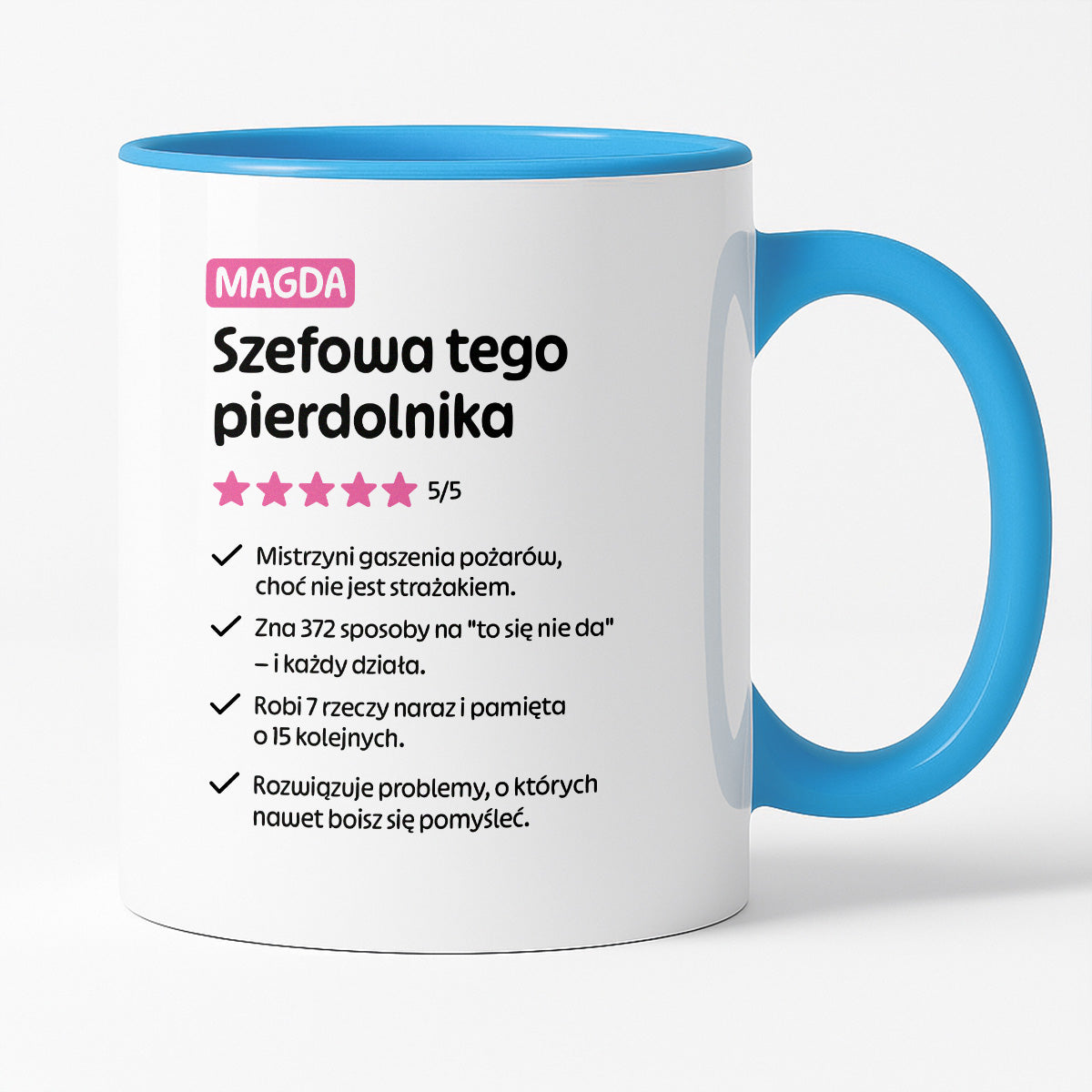 Kubek spersonalizowany z nadrukiem "Szefowa tego pierdolnika"