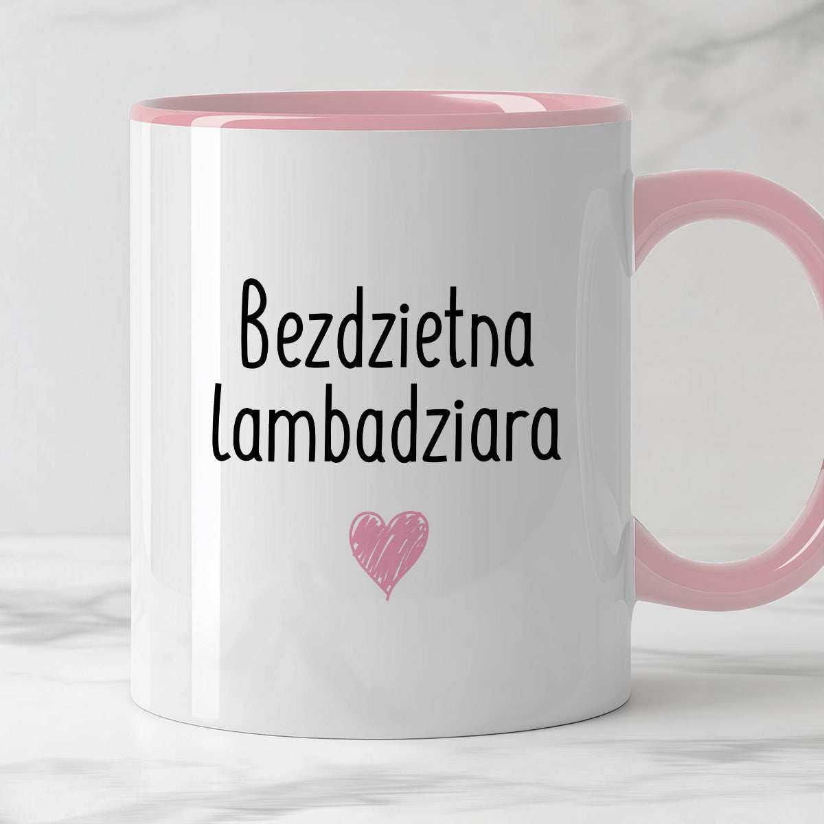 Kubek z nadrukiem "Bezdzietna lambadziara" FB