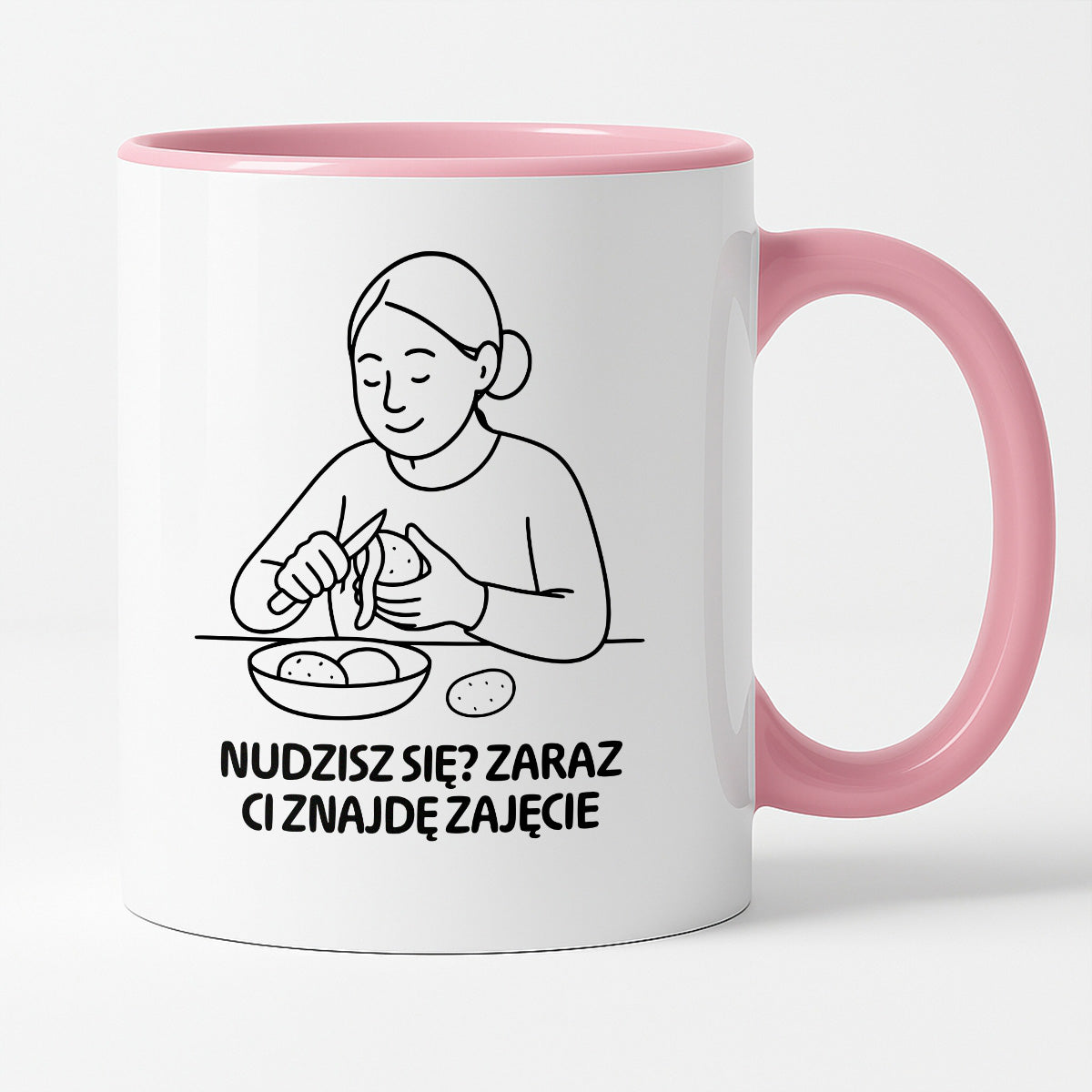 Kubek z nadrukiem "Nudzisz się? Zaraz Ci znajdę zajęcie" - Cytaty MAMY - DZIEŃ MAMY