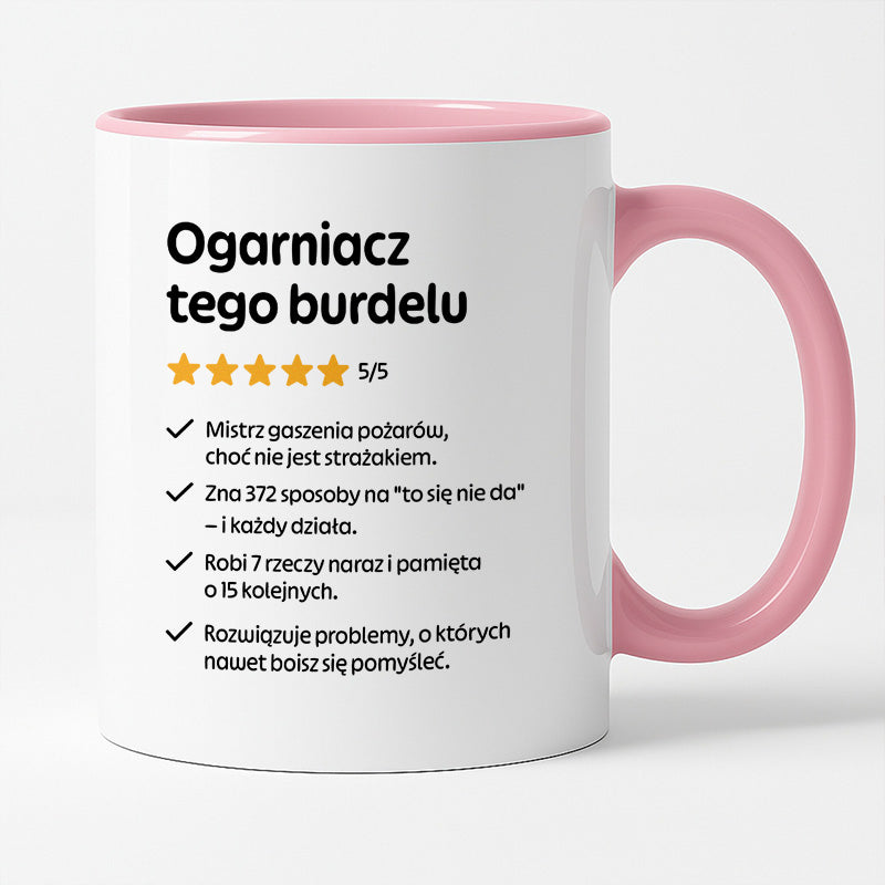 Kubek z nadrukiem "Ogarniacz tego burdelu"