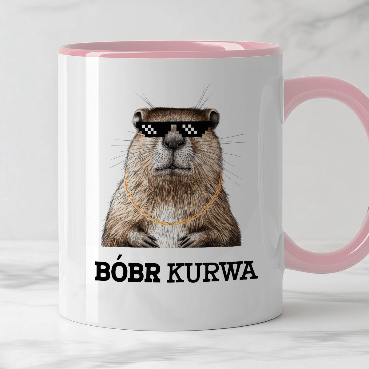 Kubek z nadrukiem "Bóbr kurwa" 😎