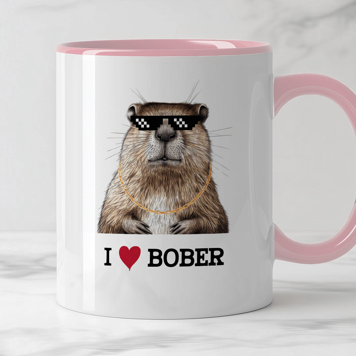 Kubek z nadrukiem "I love BOBER" - FB