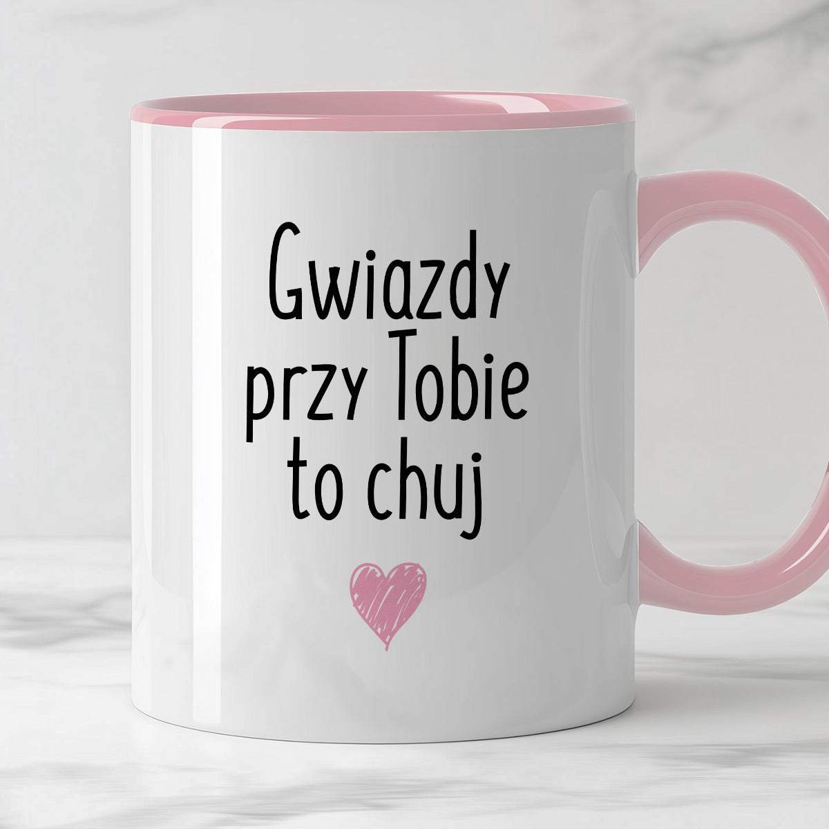 Kubek z nadrukiem "Gwiazdy przy Tobie to chuj"