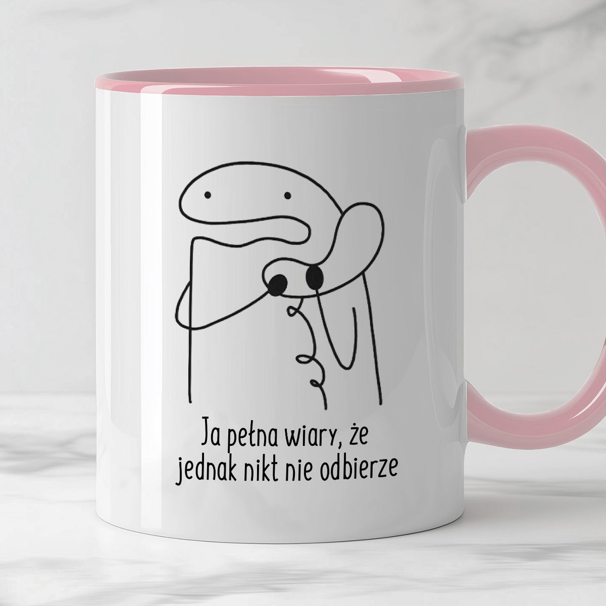 Kubek z nadrukiem "Ja pełna wiary, że jednak nikt nie odbierze"