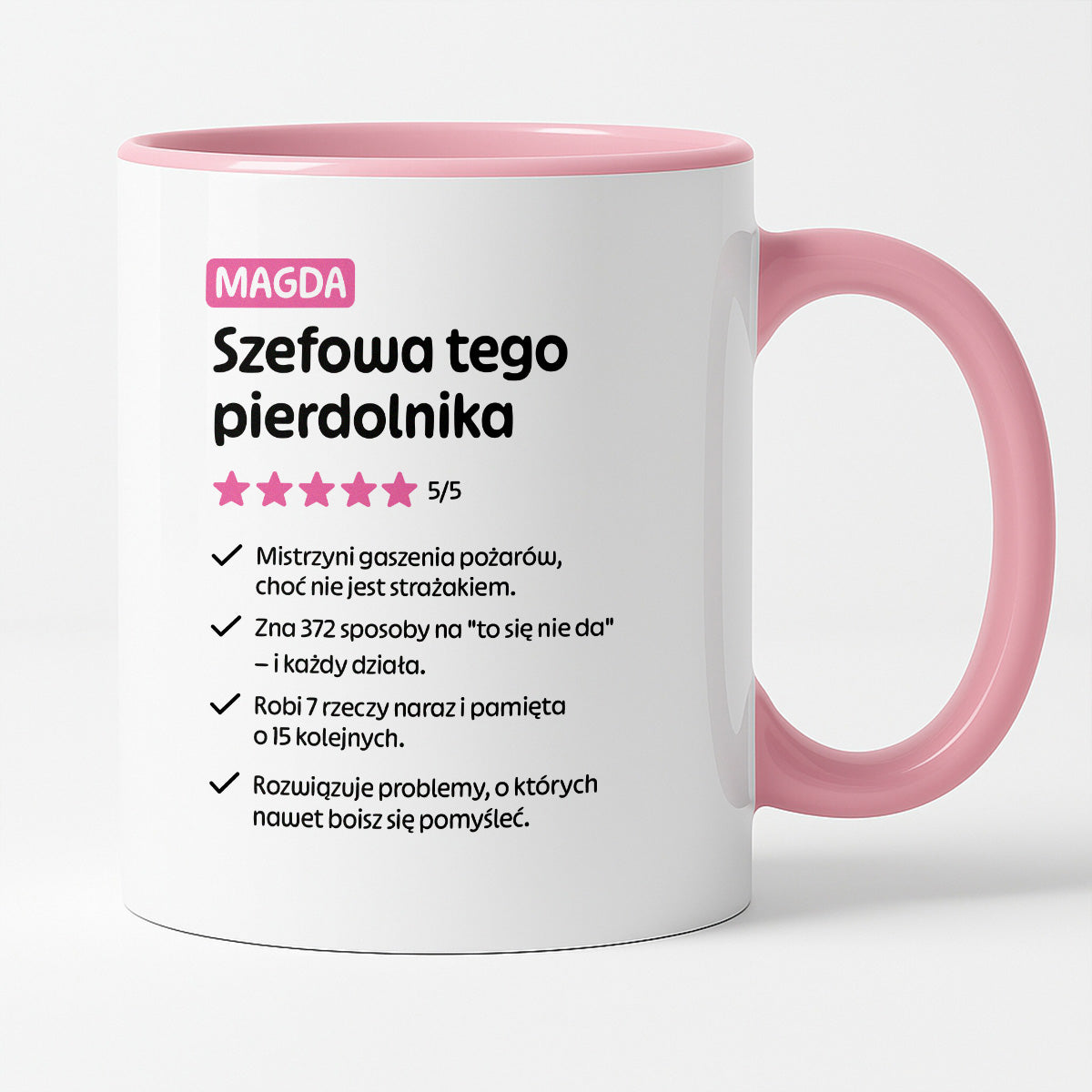 Kubek spersonalizowany z nadrukiem "Szefowa tego pierdolnika"