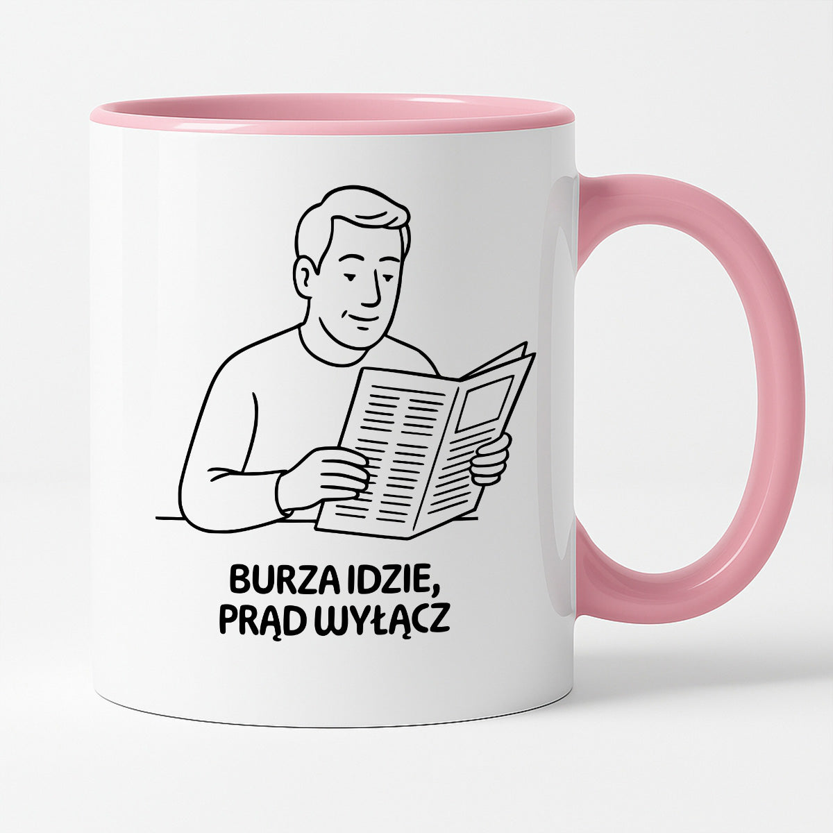 Kubek z nadrukiem "Burza idzie, prąd wyłącz" - Cytaty TATY - DZIEŃ TATY