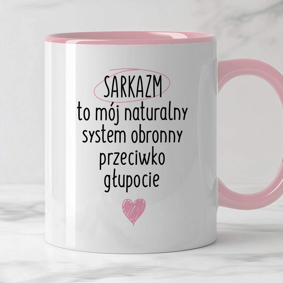 Kubek z nadrukiem "SARKAZM to mój naturalny system obronny przeciwko g