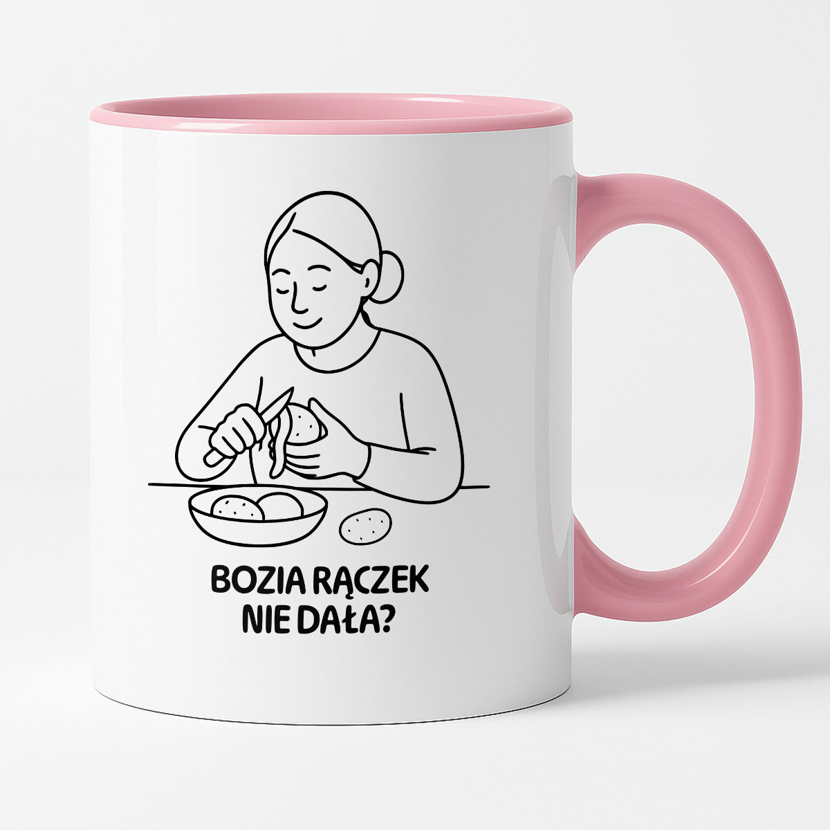 Kubek z nadrukiem "Bozia rączek nie dała?" - Cytaty MAMY - DZIEŃ MAMY