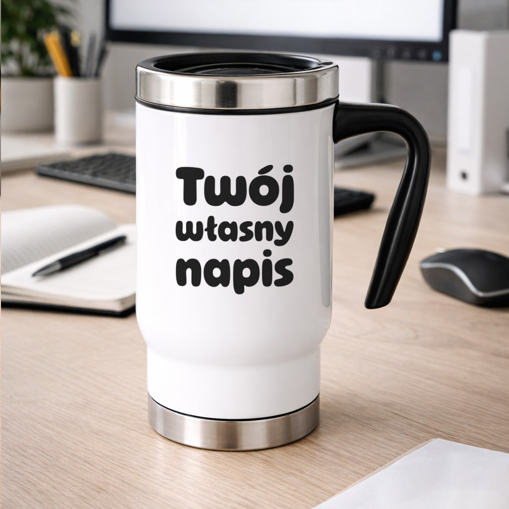 Kubek termiczny COMFORT 480 ml z własnym napisem - II (czarny)