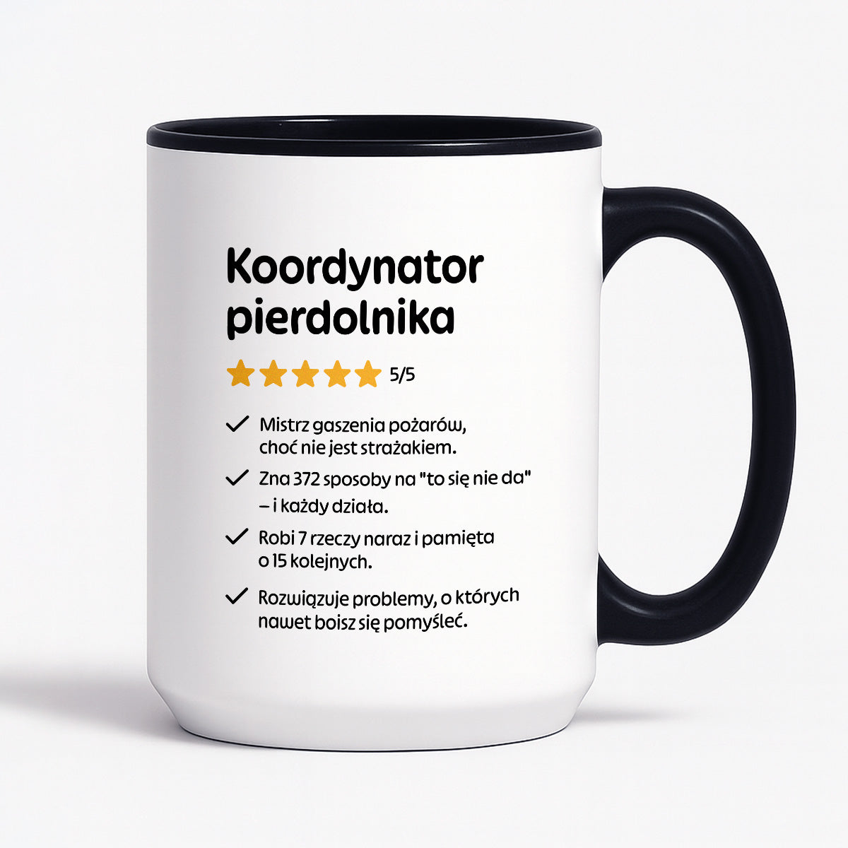 Kubek z nadrukiem "Koordynator pierdolnika"