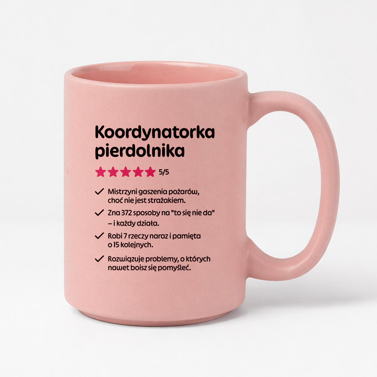 Kubek z nadrukiem "Koordynatorka pierdolnika"