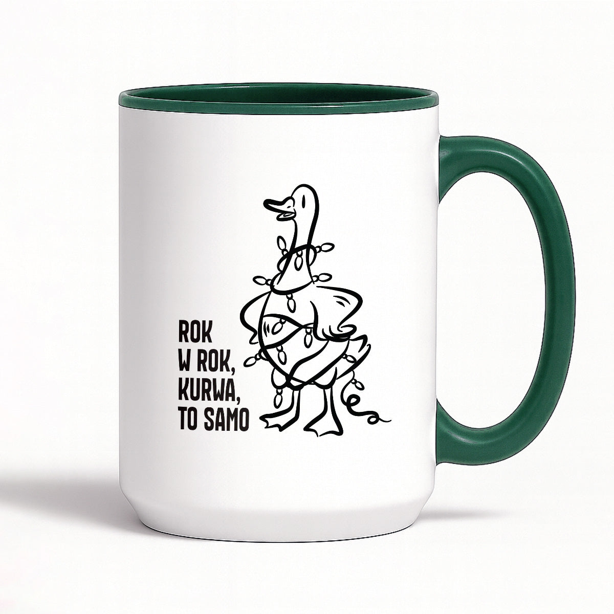 Kubek świąteczny z GĄSKĄ - "ROK W ROK, KURWA, TO SAMO"
