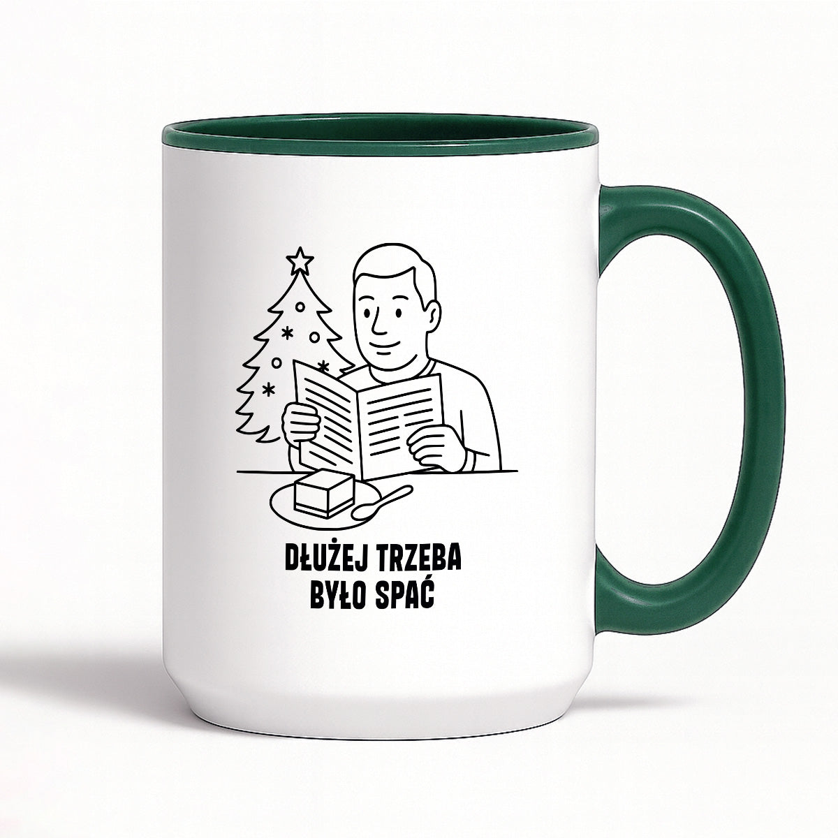 Kubek świąteczny z cytatem TATY - "Dłużej trzeba było spać"