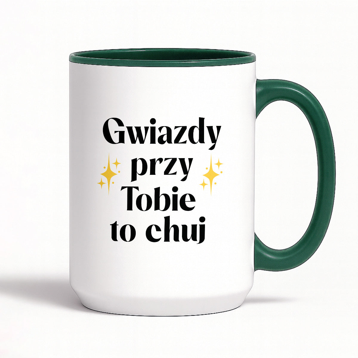 Kubek z nadrukiem "Gwiazdy przy Tobie to chuj"