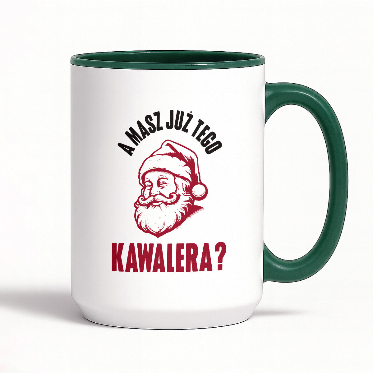 Kubek świąteczny z Mikołajem "A masz już tego kawalera?"