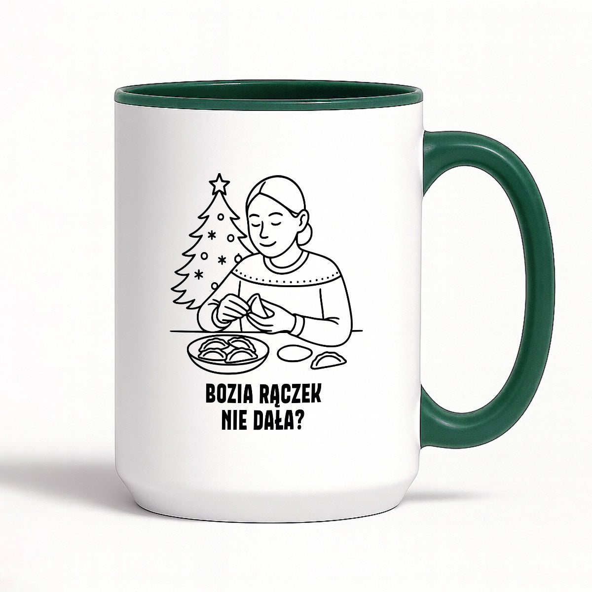 Kubek świąteczny z cytatem MAMY - "Bozia rączek nie dała?"