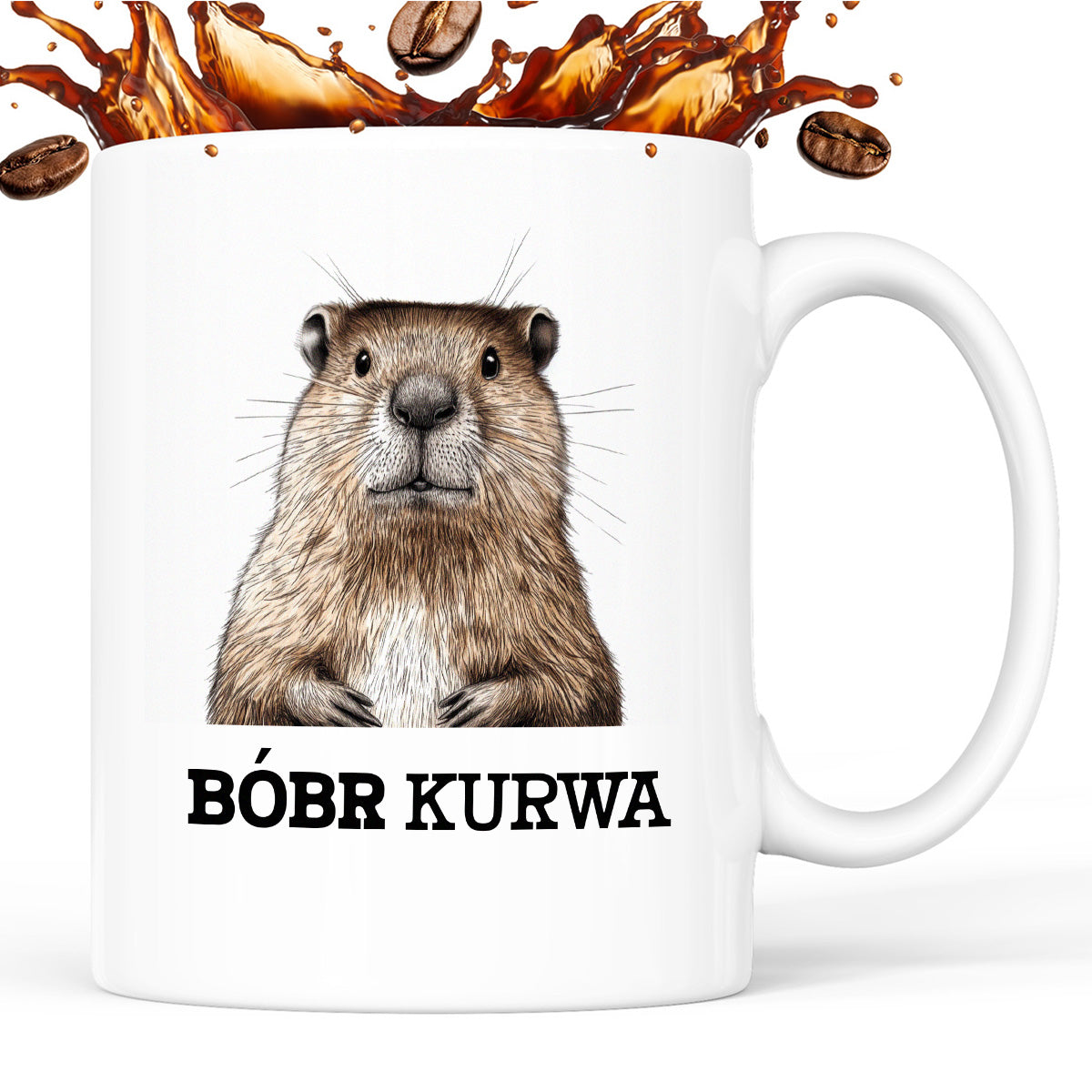 Kubek z nadrukiem "Bóbr kurwa"