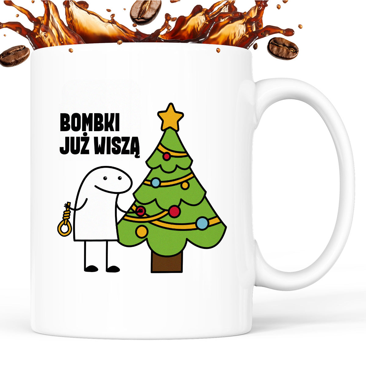 Kubek świąteczny mem "Bombki już wiszą"