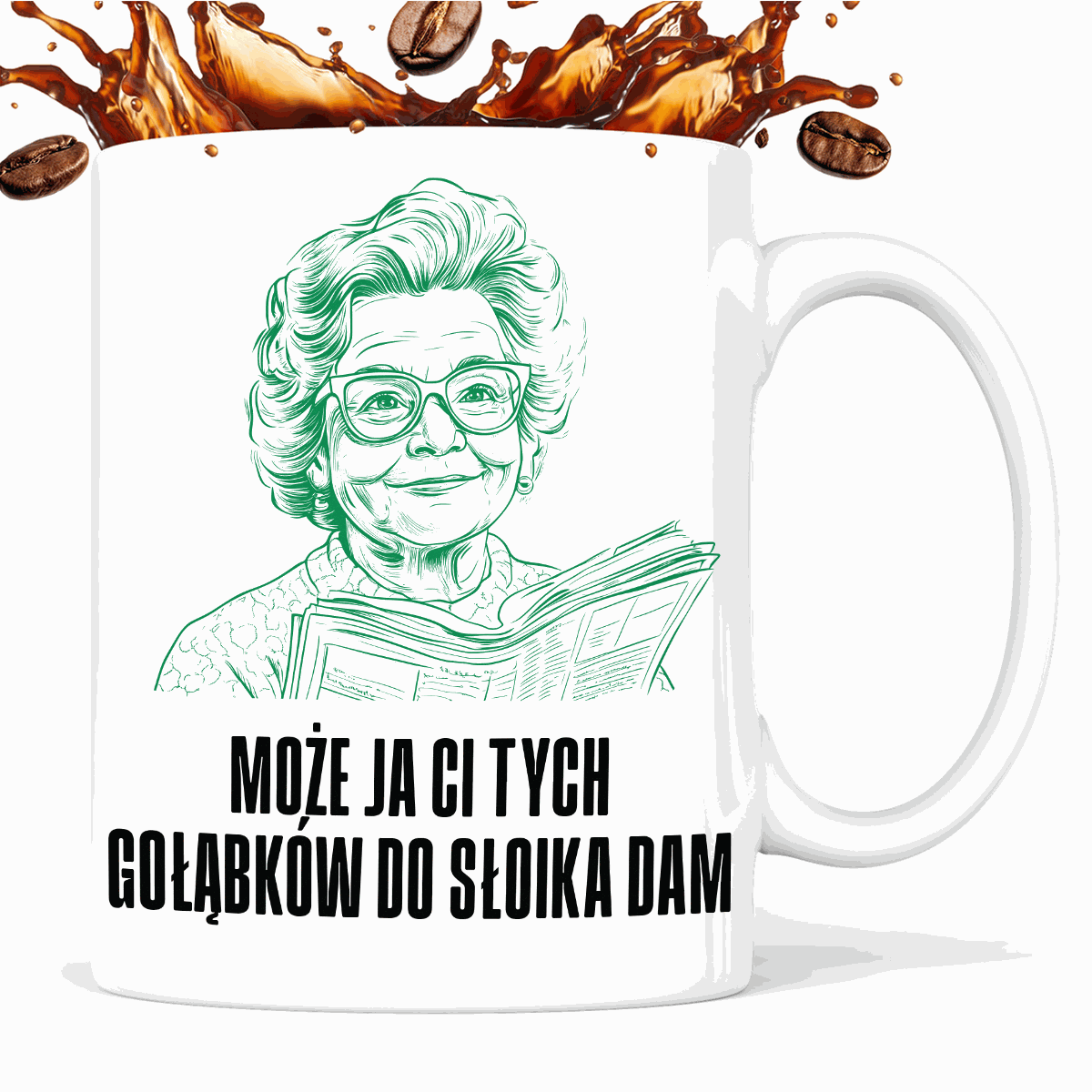 Kubek z cytatem Babci "Może ja Ci tych gołąbków do słoika dam"