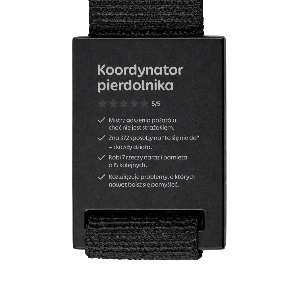Brelok z grawerem "Koordynator pierdolnika"
