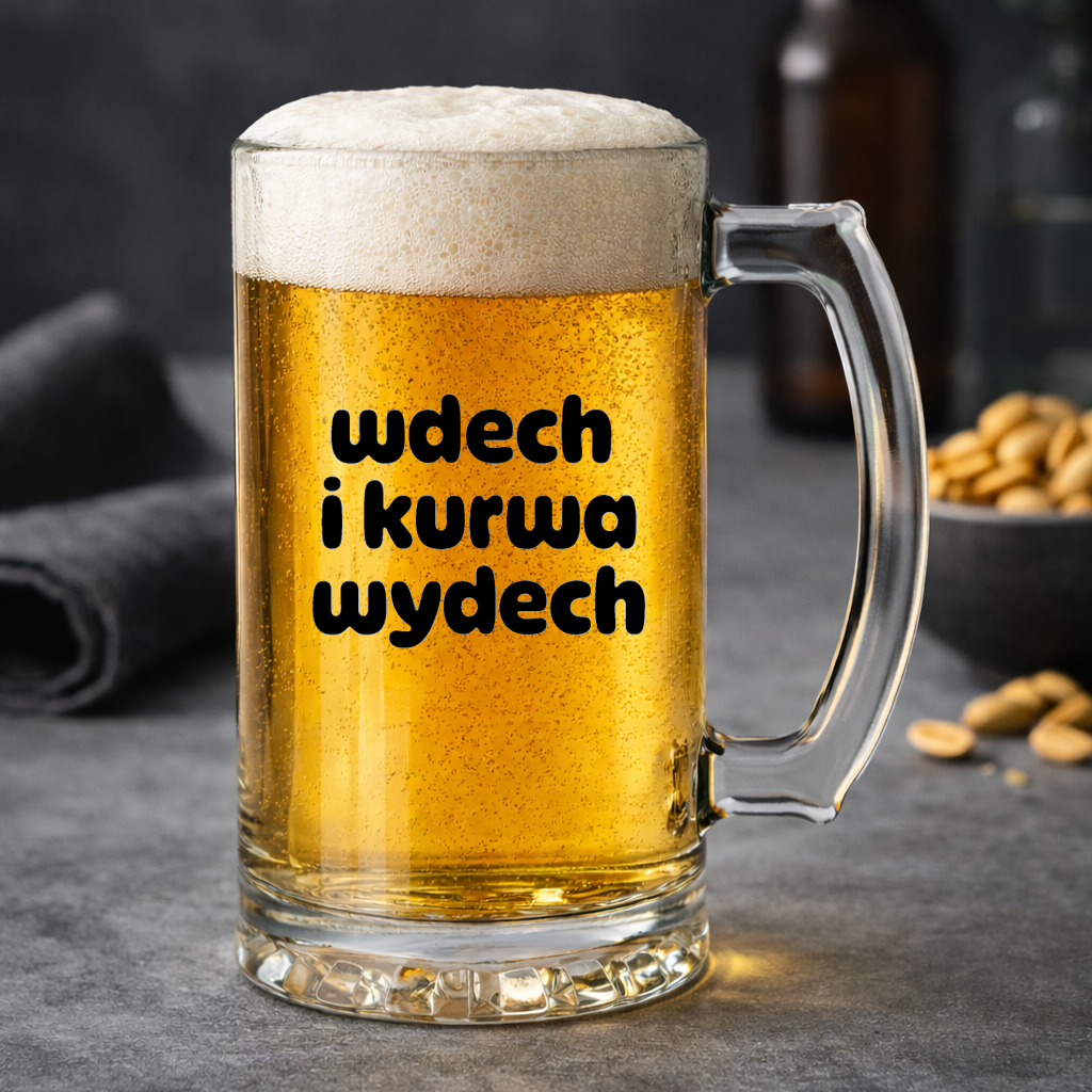 KUFEL z nadrukiem "wdech i kurwa wydech"