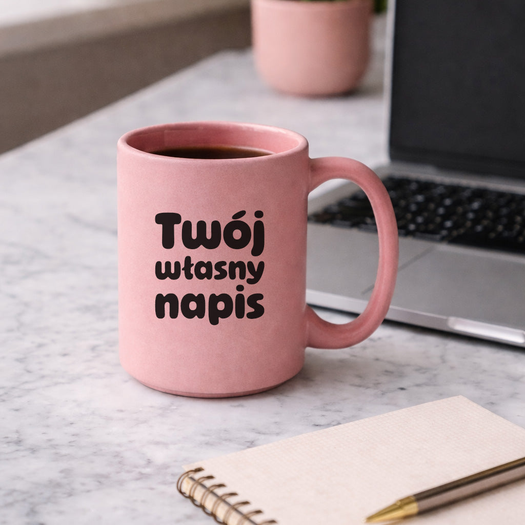 Kubek różowy 440 ml z własnym napisem