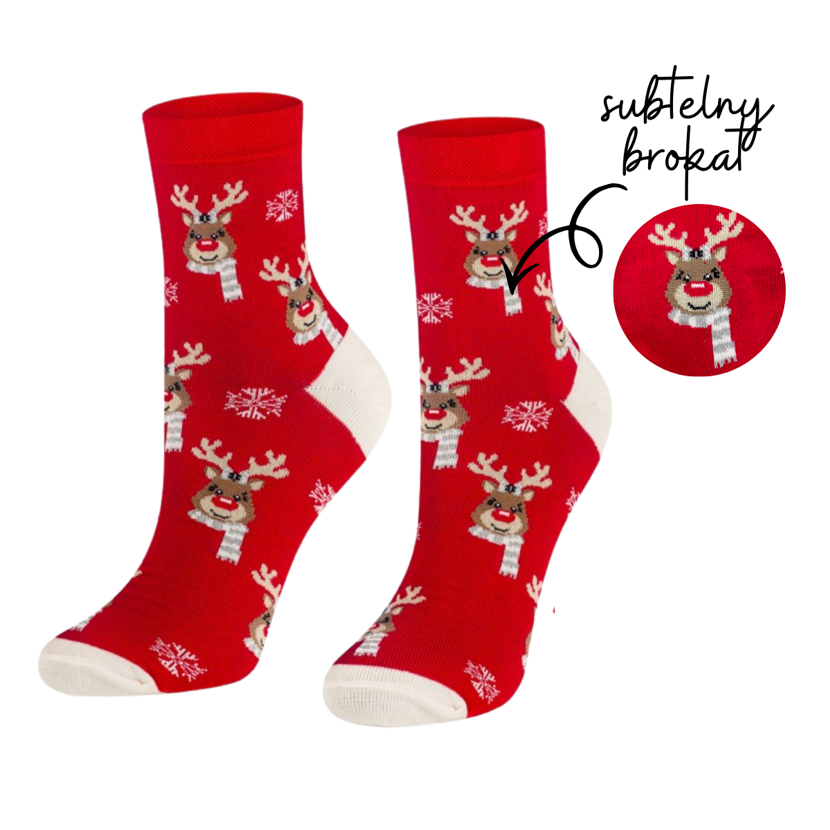 Skarpetki świąteczne w renifery