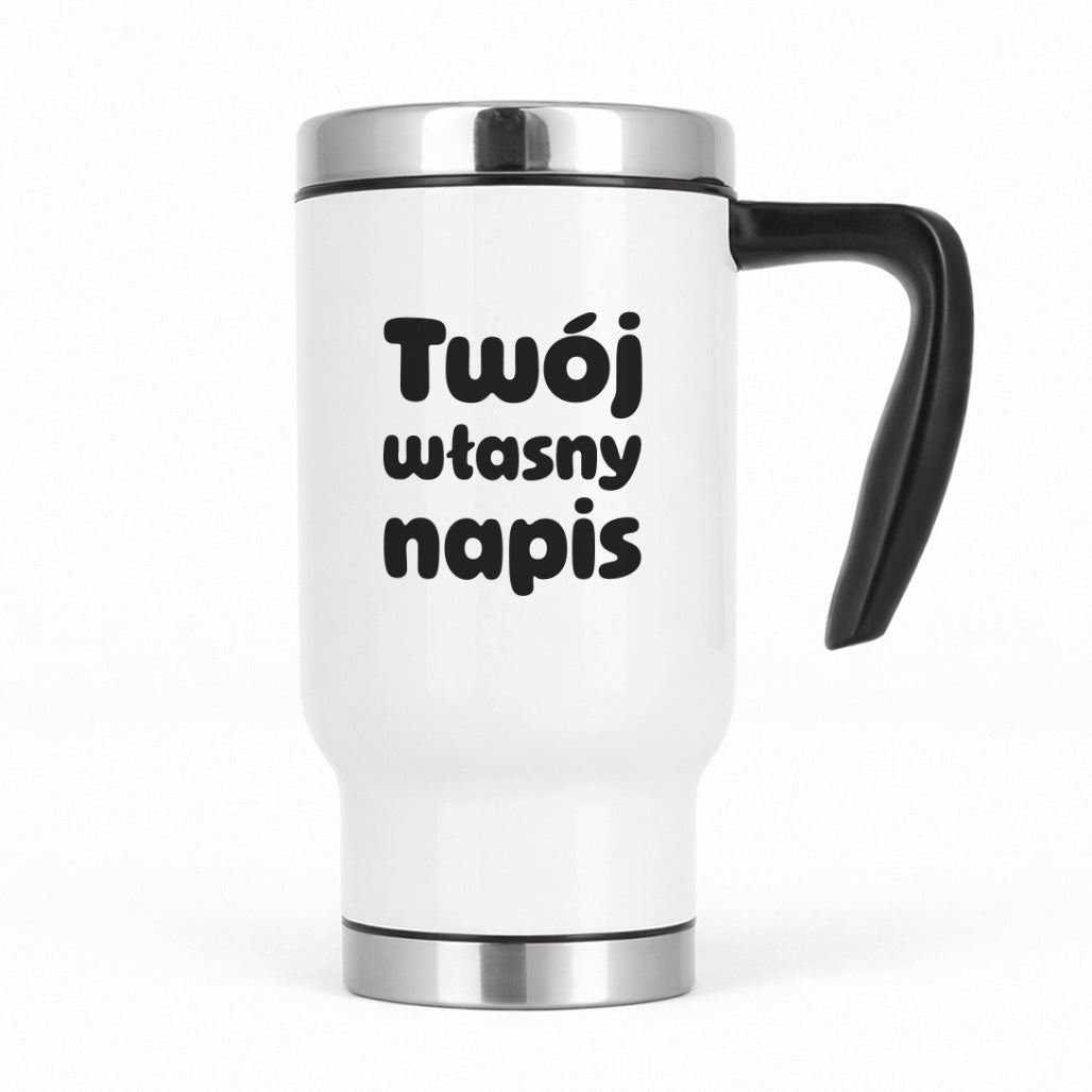 Kubek termiczny COMFORT 480 ml z własnym napisem - II (czarny)