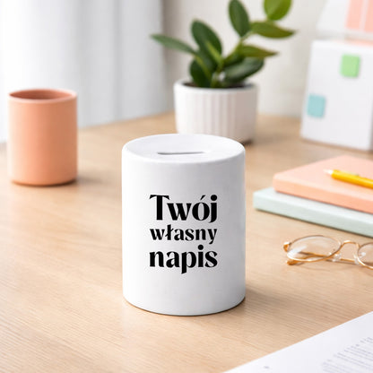 SKARBONKA ceramiczna z własnym napisem - I