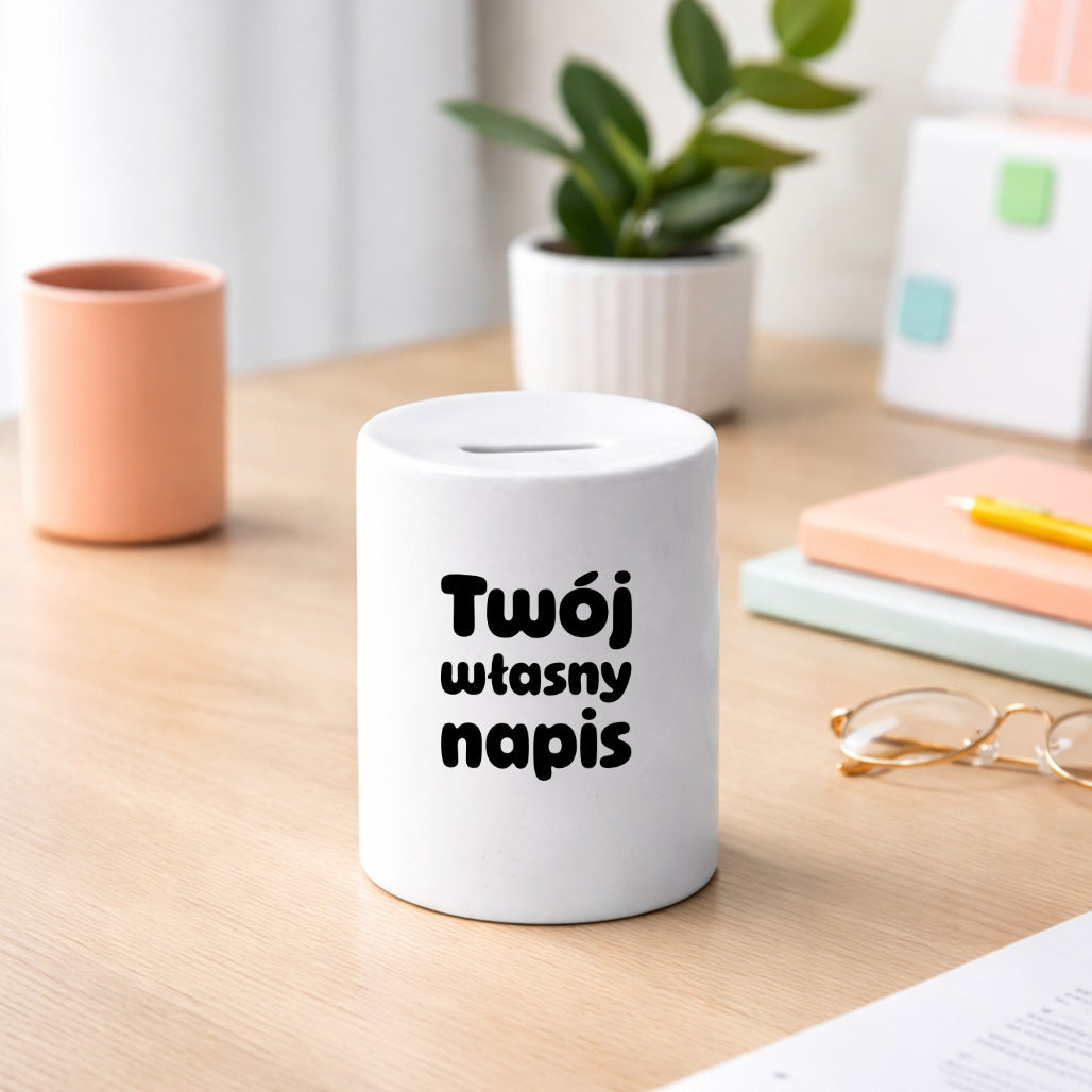 SKARBONKA ceramiczna z własnym napisem - III