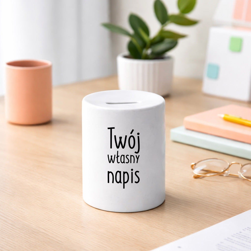 SKARBONKA ceramiczna z własnym napisem - II