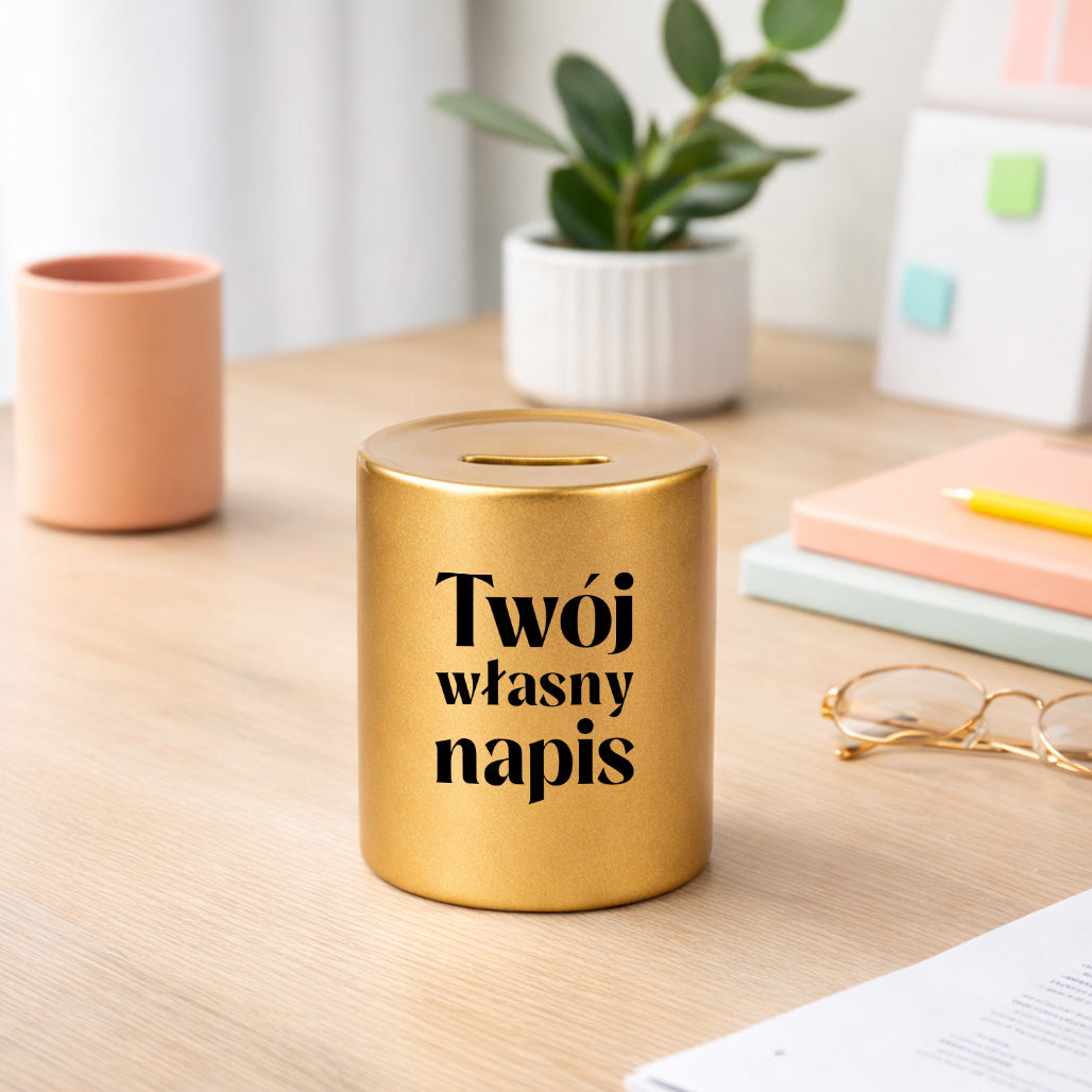 SKARBONKA ceramiczna z własnym napisem - I