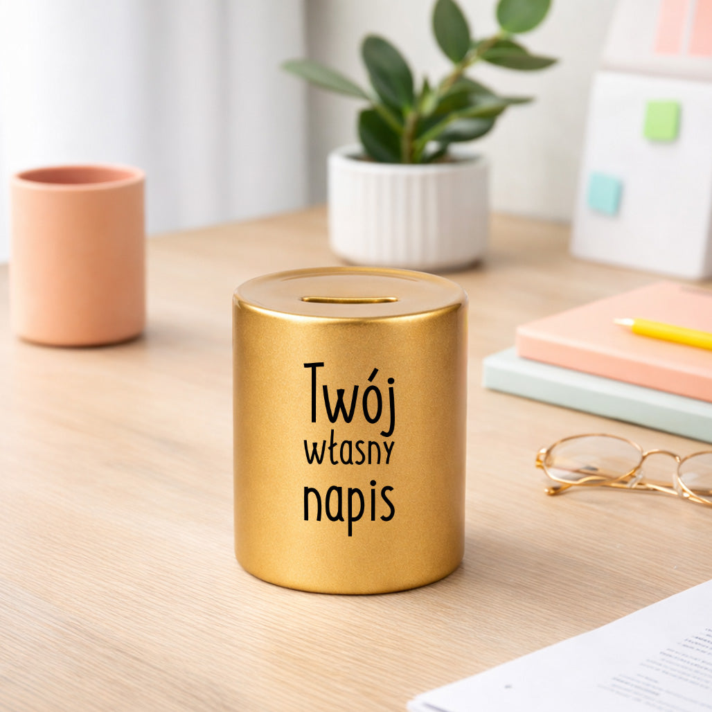 SKARBONKA ceramiczna z własnym napisem - II