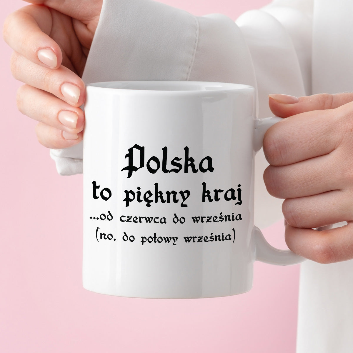 Kubek z nadrukiem "Polska to piękny kraj...od czerwca do września..."