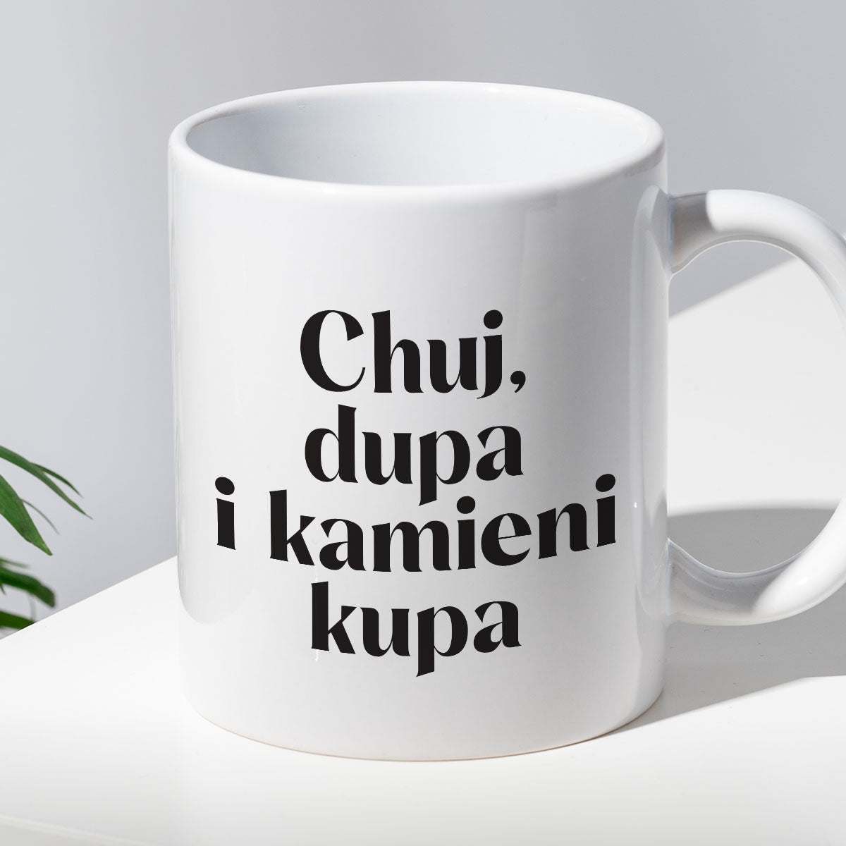 Kubek z nadrukiem "Chuj, dupa i kamieni kupa" 330 ml