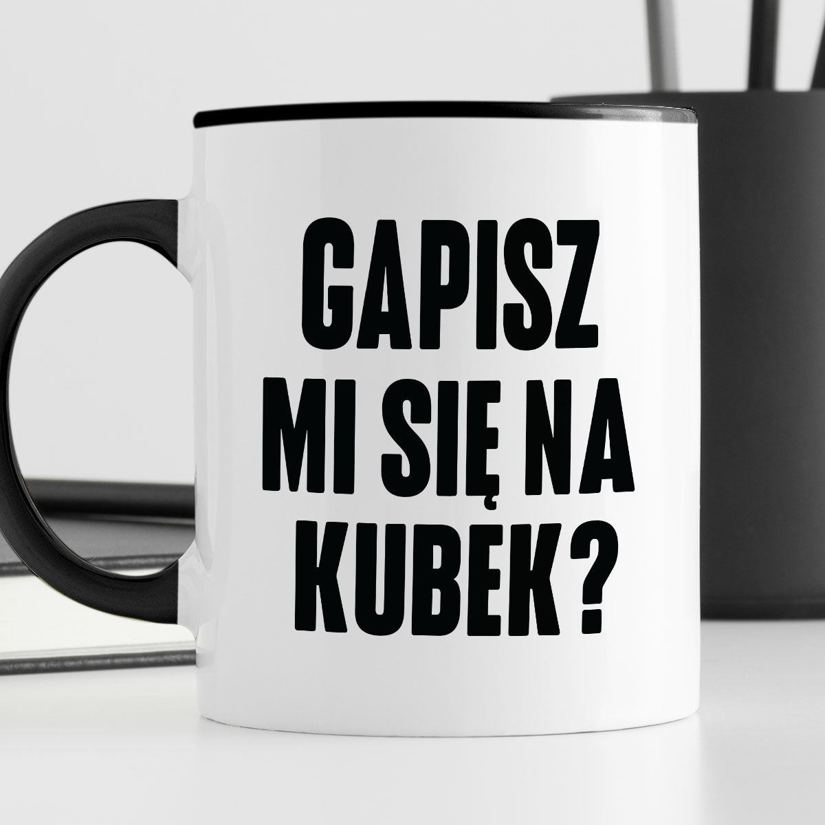 Kubek z nadrukiem "Gapisz mi się na kubek?"