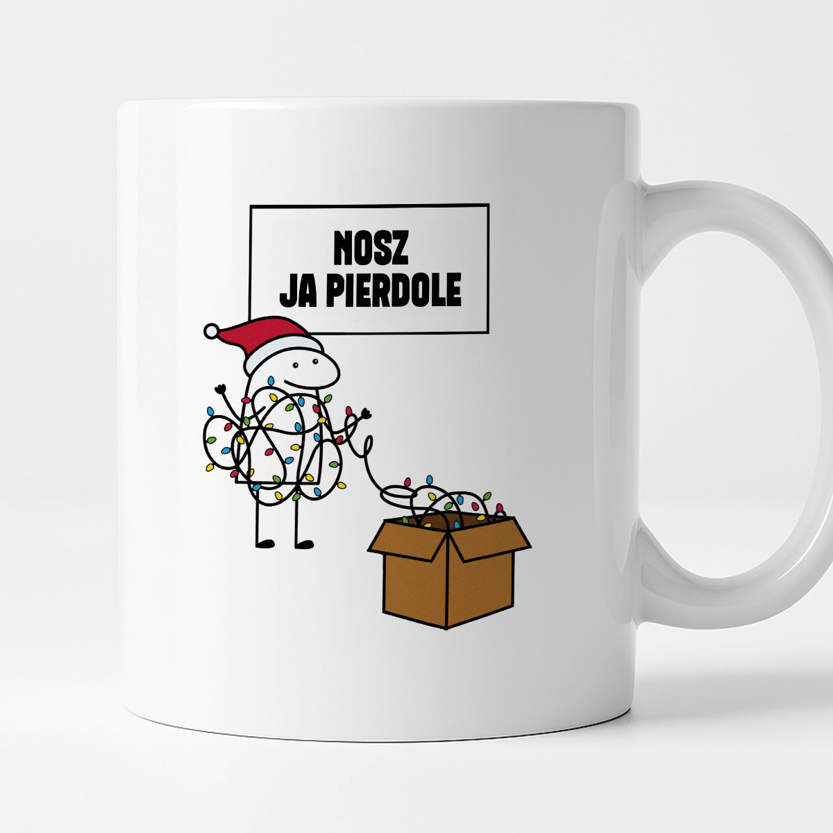 Kubek świąteczny mem "Nosz ja pierdole"