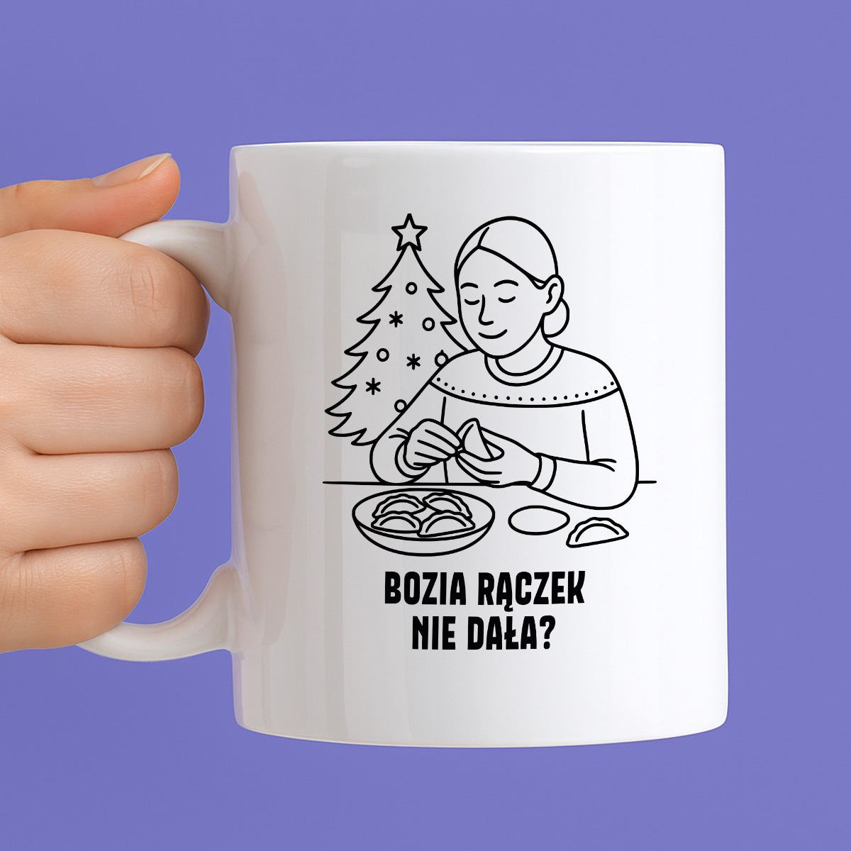 Kubek świąteczny z cytatem MAMY - "Bozia rączek nie dała?"