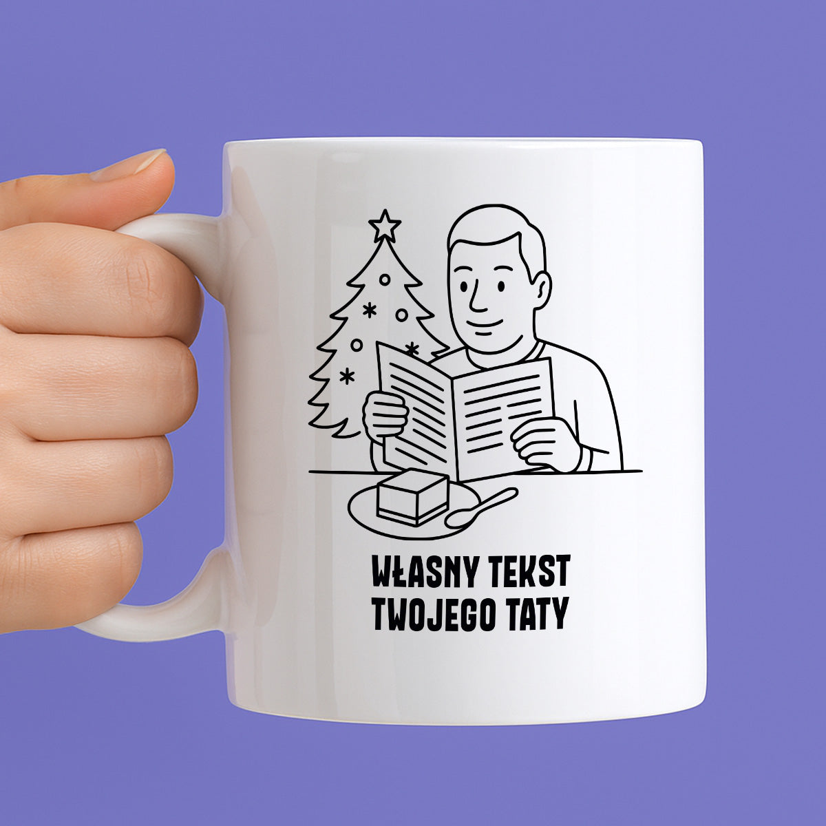 Kubek świąteczny z cytatem TATY SPERSONALIZOWANY - "Własny tekst Twojego Taty"