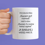 Kubek z nadrukiem - "Psycholog mówi" z IMIENIEM