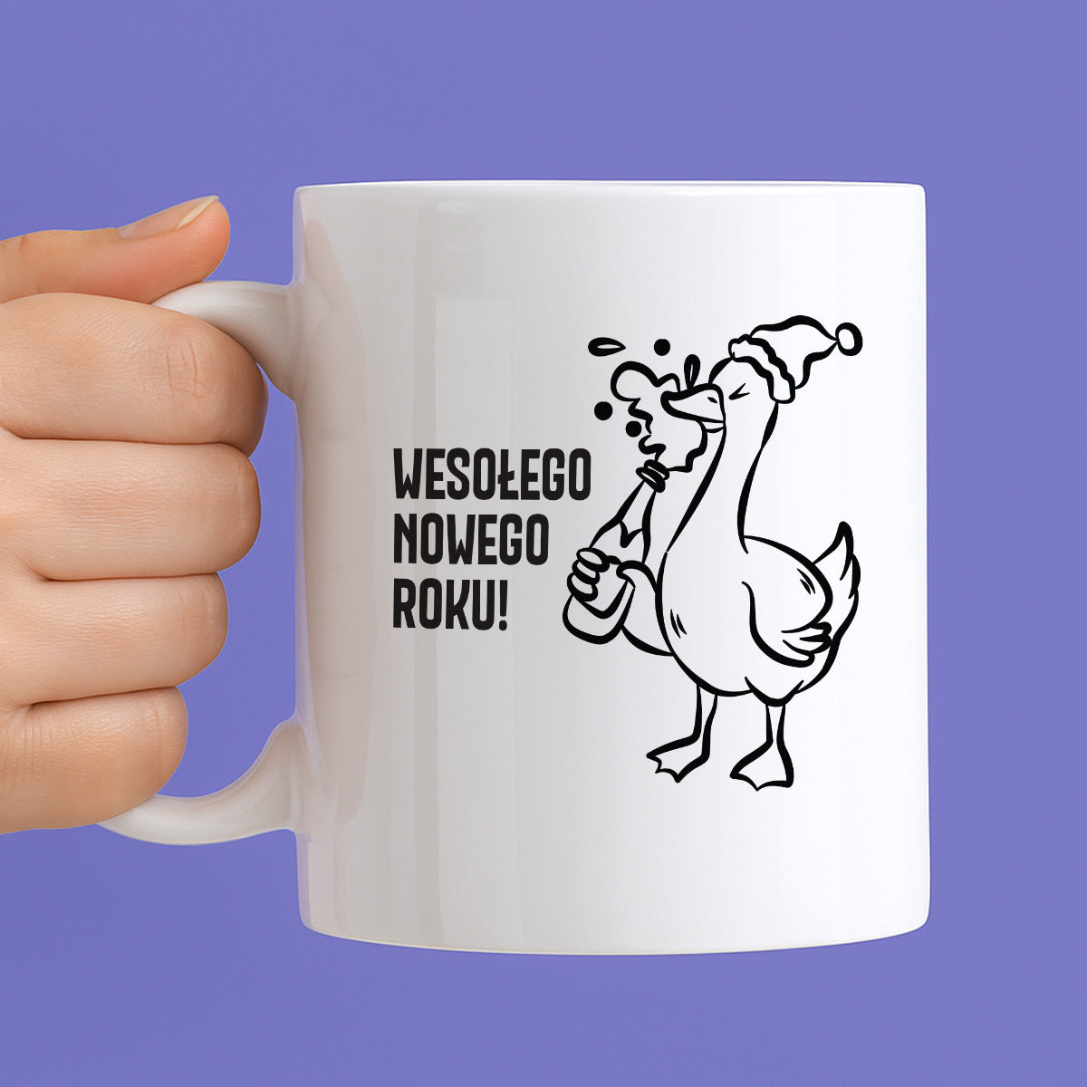 Kubek świąteczny z GĄSKĄ - "WESOŁEGO NOWEGO ROKU"