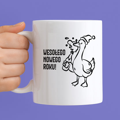 Kubek świąteczny z GĄSKĄ - "WESOŁEGO NOWEGO ROKU"