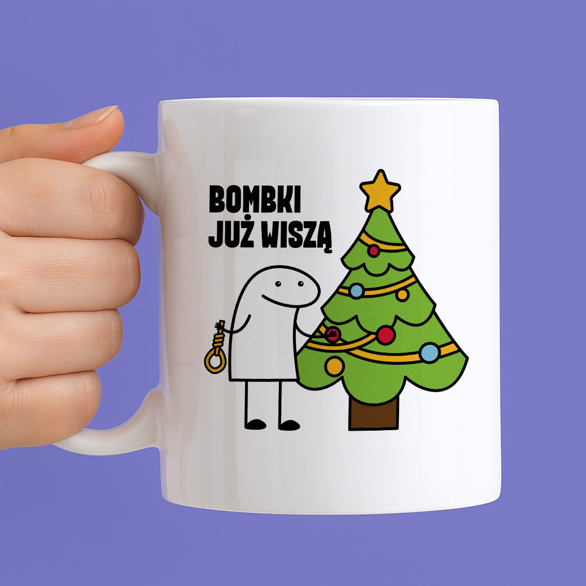 Kubek świąteczny mem "Bombki już wiszą"