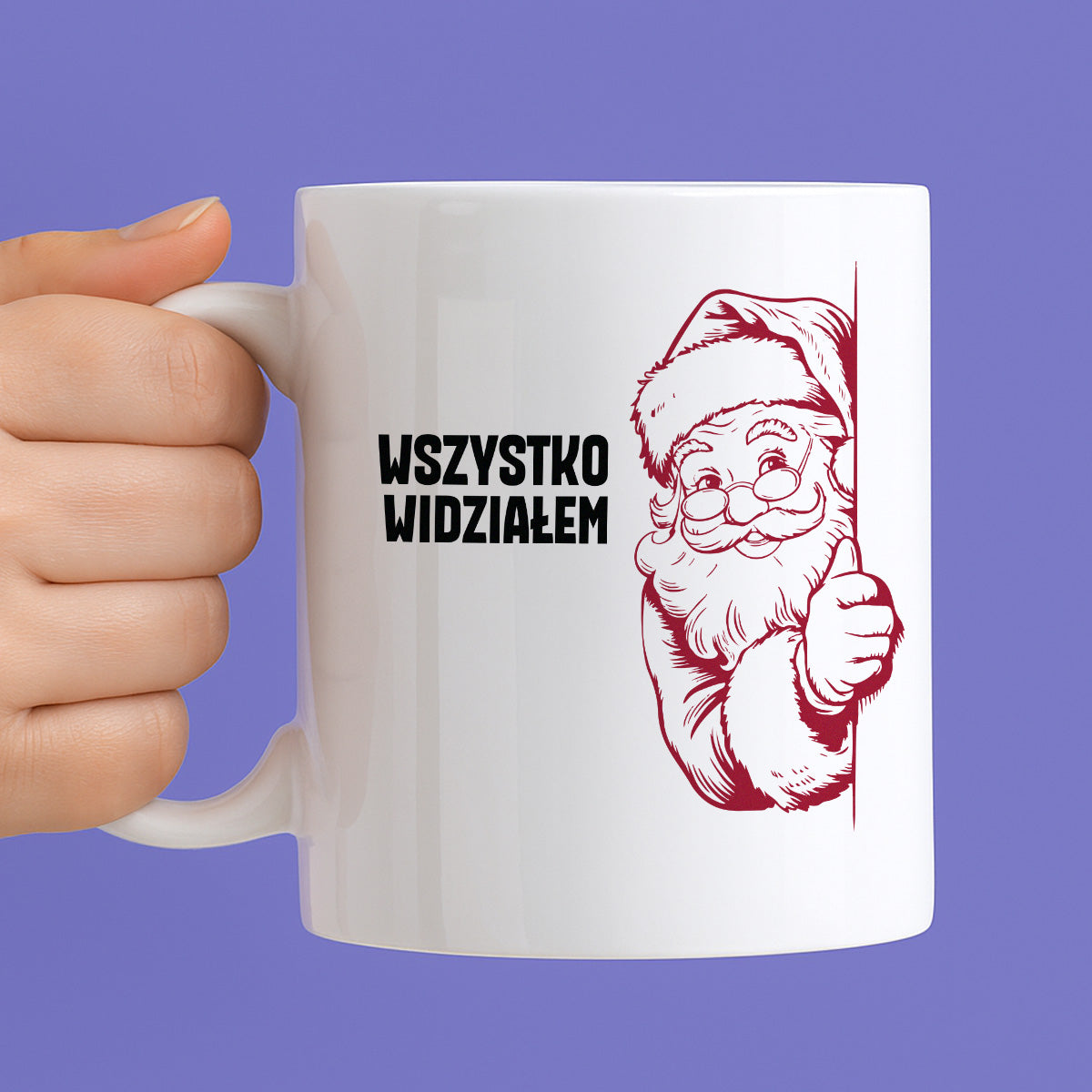 Kubek świąteczny z Mikołajem "Wszystko widziałem"