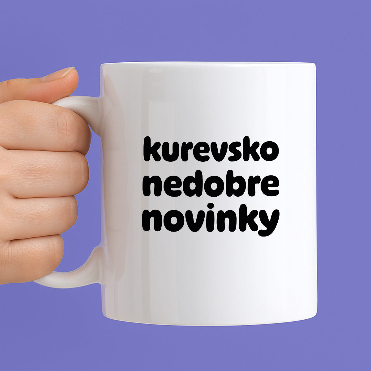 Kubek z nadrukiem - "kurevsko nedobre novinky" v2