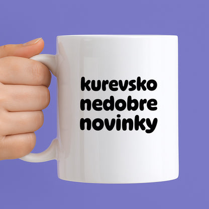 Kubek z nadrukiem - "kurevsko nedobre novinky" v2