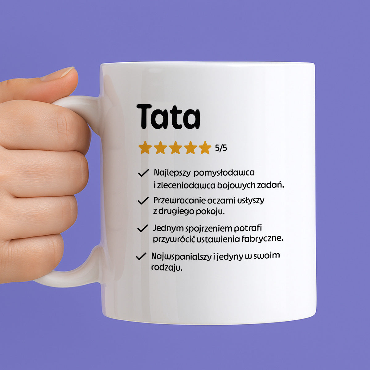 Kubek z nadrukiem - "Tata 5/5"