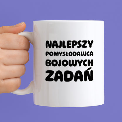 Kubek z nadrukiem - "Najlepszy pomysłodawca bojowych zadań"